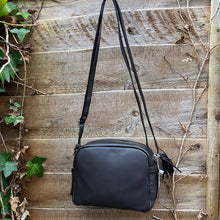 Load image into Gallery viewer, Brown Leather 'Alma' Camera Style Bag with Front Zip Pocket