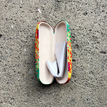 Load image into Gallery viewer, Impressionist Art Design Glasses Case | Lady in Poppy Field (open)