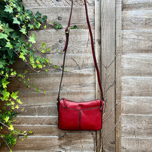 Load image into Gallery viewer, Red Elegance Italian Leather Crossbody Bag (hanging)