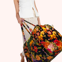 Load image into Gallery viewer, Midnight Posy Luxe Weekender Bag (swing)