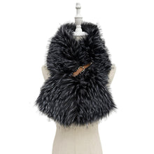 Load image into Gallery viewer, Midnight Luxe Faux Fur Collar Wrap (front)