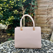 Load image into Gallery viewer, Small Oatmeal Beige 'Alison' Grab Bag (back)