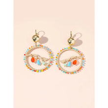 Load image into Gallery viewer, Multi-Coloured Bohemian Style Beaded Earrings