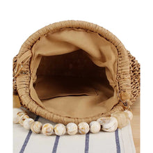 Load image into Gallery viewer, Capri Beaded Handle Woven Clutch
