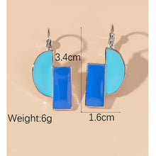 Load image into Gallery viewer, Fantasy Enamelled Blue Earrings (measurements)