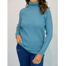 Load image into Gallery viewer, Soft Knit Ribbed Roll Neck Jumper (on model)