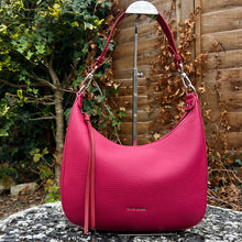 Load image into Gallery viewer, Dark Fuchsia Large 'Matilda' Scoop Shoulder Bag (front)