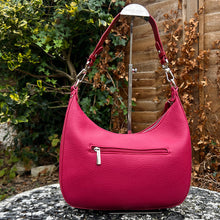 Load image into Gallery viewer, Dark Fuchsia Large 'Matilda' Scoop Shoulder Bag (back)