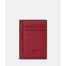 Load image into Gallery viewer, Cherry Red Leather Card Holder with ID Window (front)