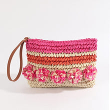 Load image into Gallery viewer, Amalfi Pom Pom Straw Clutch Bag