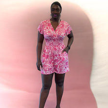 Load image into Gallery viewer, Amelia Floral Slinky Playsuit (pink)