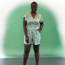 Load image into Gallery viewer, Amelia Floral Slinky Playsuit (sage)