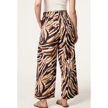 Load image into Gallery viewer, Animal Print Wide Leg Trousers with Metallic Stripe Detail (back)