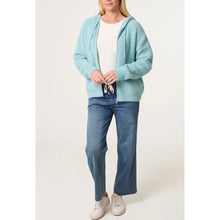 Load image into Gallery viewer, Aqua Cloud Knit Zip Hoodie (full)