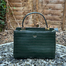 Load image into Gallery viewer, Aria Italian Leather Croc-Embossed Grab Bag