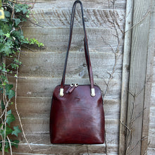 Load image into Gallery viewer, Brown 2-in-One 'Caterina' Italian Leather Shoulder Bag & Backpack (front)