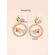 Load image into Gallery viewer, Multi-Coloured Bohemian Style Beaded Earrings (measurements)