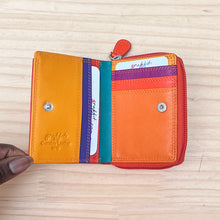 Load image into Gallery viewer, Small Caribbean Leather Leopard Print Purse (open)