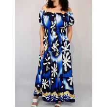 Load image into Gallery viewer, Bardot with Pockets Maxi Dress | Midnight Bloom