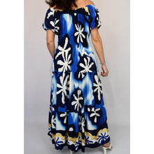 Load image into Gallery viewer, Bardot with Pockets Maxi Dress | Midnight Bloom (back)
