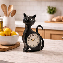 Load image into Gallery viewer, Black Cat Mantel Clock (lifestyle image)
