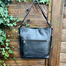 Load image into Gallery viewer, Black 'Gia' Italian Leather Shoulder/Crossbody Bag (back)