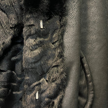 Load image into Gallery viewer, Black Golden Mink Faux Fur Longline Coat (hook & eye)