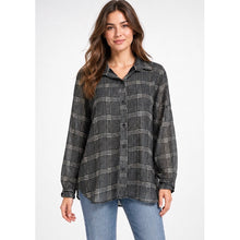 Load image into Gallery viewer, Black & White Check Relaxed Shirt