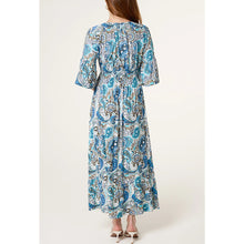 Load image into Gallery viewer, Blue Lagoon Paisley Maxi Dress (back)