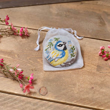 Load image into Gallery viewer, Blue Tit Embroidered Compact Mirror