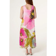 Load image into Gallery viewer, Bold Floral Swing Maxi Dress (back)