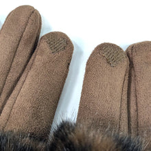 Load image into Gallery viewer, Brown Wild Elegance Faux Fur 2-in-1 Gloves (touch)