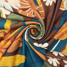Load image into Gallery viewer, Brown Woodland Blooms Scarf (swirl)