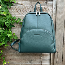 Load image into Gallery viewer, Ladies Dark Green Fashion Backpack By David Jones