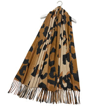 Load image into Gallery viewer, Savannah Chic Leopard Print Scarf (flat)