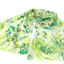 Load image into Gallery viewer, Green Flurry of Roses Scarf