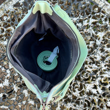 Load image into Gallery viewer, Mint Large Soft Front Zip Pocket 'Sari' Shoulder Bag (open)