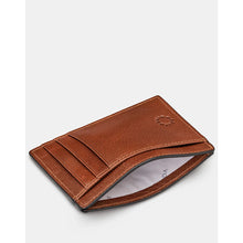 Load image into Gallery viewer, Brown Leather Card Holder with ID Window by Yoshi (slip side pocket)