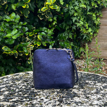 Load image into Gallery viewer, Capri Metallic Leather Crossbody Bag – Made in Italy (navy)