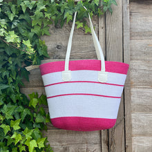 Load image into Gallery viewer, Capri Stripe Beach Tote Bag (pink)