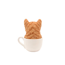 Load image into Gallery viewer, Cat in a Teacup Mini Ornament – Ginger (back)