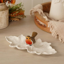 Load image into Gallery viewer, Ceramic Robin Double Leaf Trinket Dish – Cream