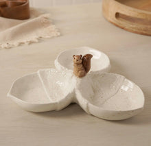 Load image into Gallery viewer, Ceramic Squirrel Three-Section Serving Dish