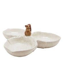 Load image into Gallery viewer, Ceramic Squirrel Three-Section Serving Dish (side)
