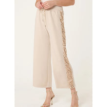 Load image into Gallery viewer, Champagne Sequin Side Stripe Joggers