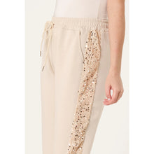 Load image into Gallery viewer, Champagne Sequin Side Stripe Joggers (side)