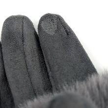 Load image into Gallery viewer, Charcoal Grey Elegance Duo Faux Fur 2-in-1 Gloves (touch)