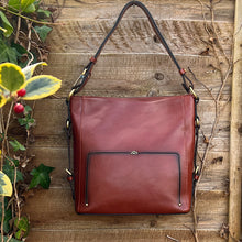 Load image into Gallery viewer, Chestnut 'Gia' Italian Leather Shoulder/Crossbody Bag (front)