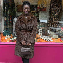 Load image into Gallery viewer, Chocolate Brown Golden Mink Faux Fur Longline Coat
