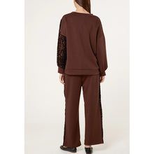 Load image into Gallery viewer, Chocolate Sequin Star Lounge Set (back)